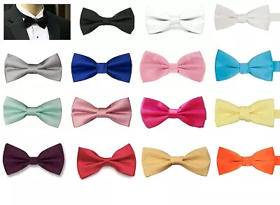 Pre Tied BOW TIE Neck Clip-On Halloween Fancy Dress Adjustable Necktie Boys Men • £2.60