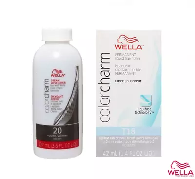 Wella Color Charm T18 Lightest Ash Blonde + 20 Developer • $41.39