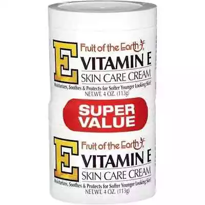 NEW Fruit Of The Earth Vitamin E Skin Care Cream Super Value 4 Oz. 2 Pack✅ • $5.99