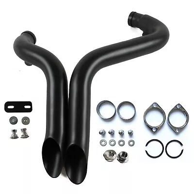 LAF 2  Exhaust Pipes For Harley Touring Sportster Softail W/ Flange Black • $149.99