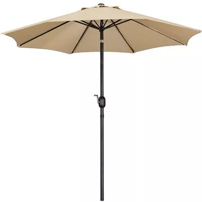 7.5/9/10/11FT Patio Umbrella Market Table Umbrella Outdoor W/Push Button Tilt • $56.99
