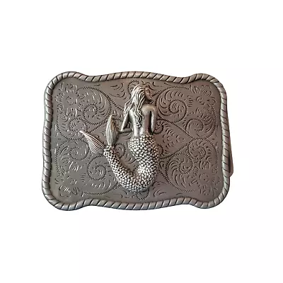 Handmade Oxidized Silver Mermaid Belt Buckle • $45