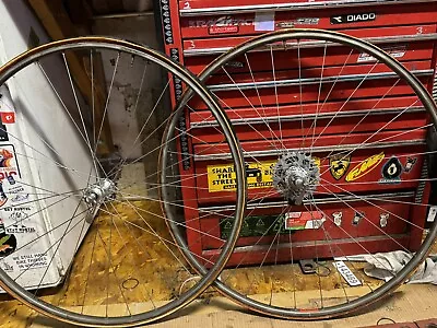 Vintage Campagnolo Record 5 Speed TUBULAR Wheel Set Sew Ups 700c 32 Hole • $80