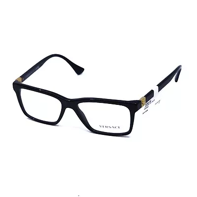 Versace VE 3328 GB1 Black Plastic Rectangle Eyeglasses 54mm * READ * • $49.99