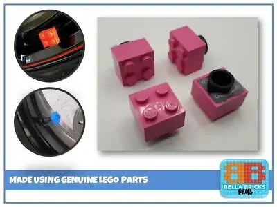 Custom 2x2 Brick Valve / Dust Caps X4 In Dark Pink Made Using LEGO® Bricks • £3