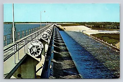 Wesley Seale Dam Corpus Christi Lake Texas Mathis TX Postcard Vintage View • $4.11