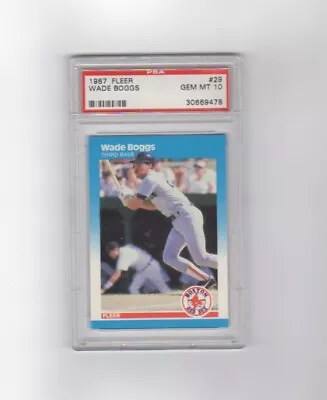 Wade Boggs 1987 Fleer #29 Psa 10 Boston Red Sox • $74.99