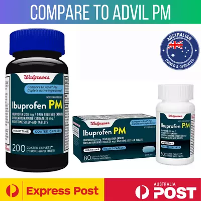 Walgreens Ibuprofen PM Comp Advil PM Pain Reliever/Nighttime Sleep Aid 80/200ct • $69.95