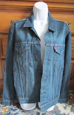 Men's Levi's 72334 Blue Wash Denim Trucker Jean Jacket Size M • $29