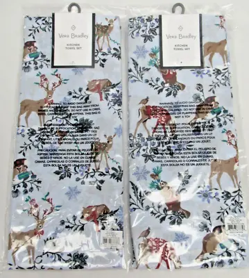 Vera Bradley Kitchen Towel Merry Mischief Christmas Reindeer Set Of 2 • $24.99