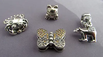 Ale Pandora Sterling (4) Mixed Lot Frog Polar Bear Butterfly Crab Bead Charms • £40.15