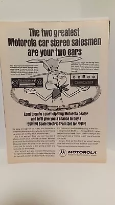 MOTOROLA CAR STEREO 1974 ORIGINAL PRINT AD  11 X 8  R • $5.56