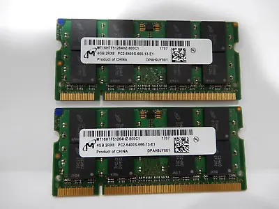 DDR2 8GB(4GBx2) Micron MT16HTF51264HZ-800C1 PC2-6400S SODIMM Laptop Memory RAM • $46.99