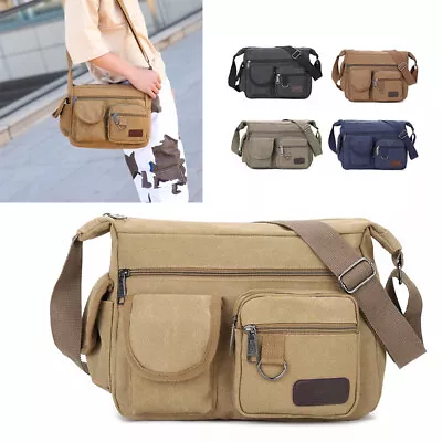 Messenger Bag Vintage Canvas Satchel Crossbody Shoulder Bag Handbag Bookbag • $14.99