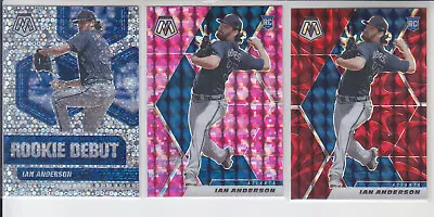 (3) 2021 Mosaic Ian Anderson RC Debut Quick Pitch + Pink Camo + Red Reactive 264 • $2.99