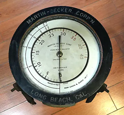 Vtg Rare Collectible Martin-Decker Antique Crane 14  Weight Indicator Steampunk • $195