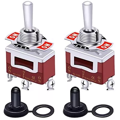 2pcs Momentary Toggle Switch SPDT ON-Off-ON 12V 3Terminal 3Position Waterproof • $15.56