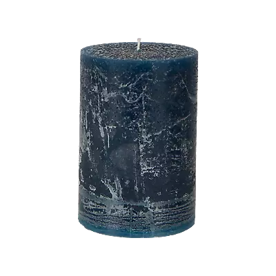 Petrol Blue Pillar Candle Navy Dark Blue Coloured Rustic Large Church Candle • £5.50