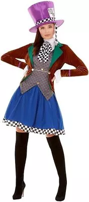 Mad Hatter Tea Party Alice In Wonderland  Hen Womens Fancy Dress Costume 1X • £16.99