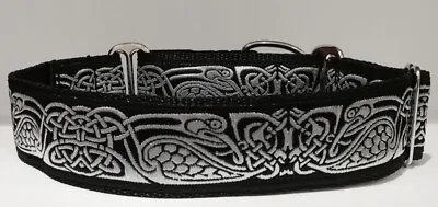 Martingale Dog Collar Silver Celtic Swan Greyhound Lurcher Saluki Whippet Pod • £12.50