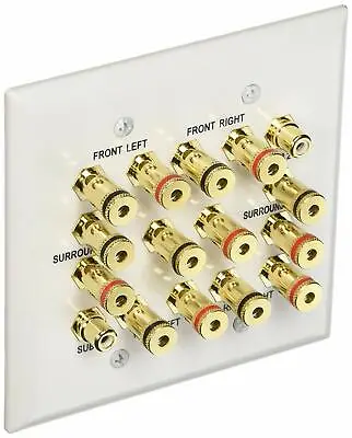 $22.95 • Buy 7.2 7.1 Surround Sound Home Theater Speaker Wire Wall Plate Face Plate RCA LFE