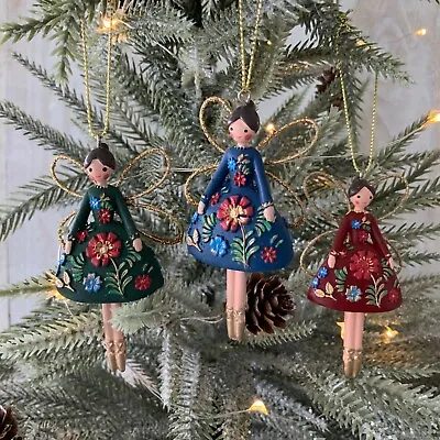 Folk Art Fairy Gisela Graham Christmas Tree Decoration Hanging Resin Beautiful • £10.99