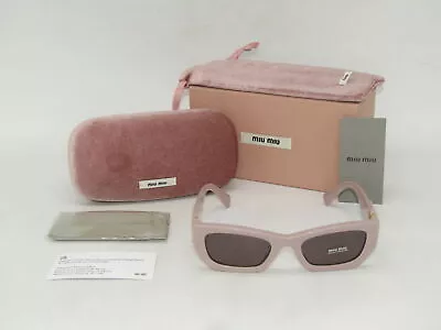 Miu Miu Rectangle Logo Non Polar Sunglasses Pink/Purple/Brown MU09WS • $99.97