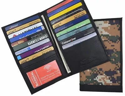 Camouflage Mens RFID Blocking Credit Card Case Camo Wallet Leather Secretary • $18.99