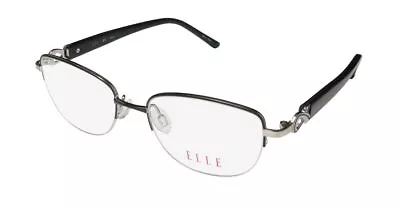 New Elle 13447 Eyeglasses Womens Metal & Plastic 49-17-135 Oval Black Half-rim • $19.95