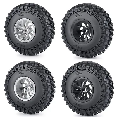 1/4/6x 2.2  Beadlock Wheel Rim & 140mm Tire For RC 1:10 Axial SCX10 Wraith Etc • £18.79