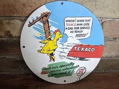 Vintage Texaco Motor Oil Fast Service Porcelain Gas Station Pump Sign 10  • $119.99