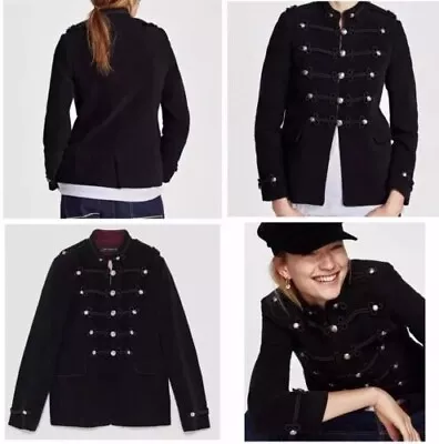 Zara Velvet Military Style Jacket  S • $45