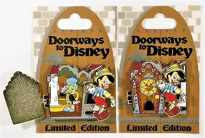 £54.38 • Buy Disney Doorways Pinocchio & Jiminy Cricket & Cuckoo Clock Hinged 3-D Pin LE 4000