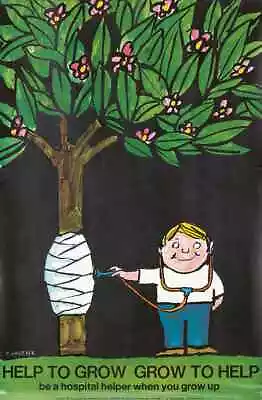 Original Vintage Poster Tomi Ungerer Help To Grow Child Doctor 1969 Tree • $60