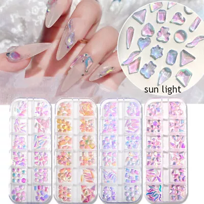 Glitter Nail Art Rhinestones Flatback Crystals Gems 3D Diamond Nails Decoration@ • $3.16