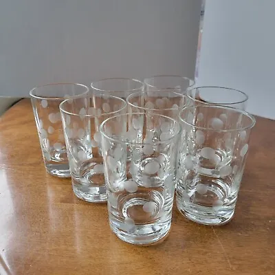 Polka Dot Cocktail Glasses Mid-Century Modern Set Of 8 • $33.37