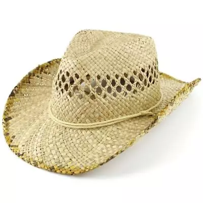 Cowboy Hat Hawkins String Band Neck Tie Cap Unisex Sun Cap Fedora Bush • $53.34