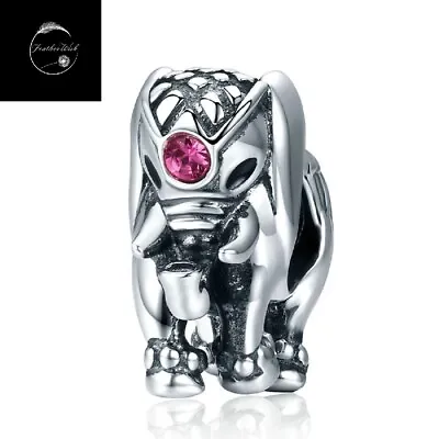 Genuine 925 Sterling Silver Lucky Elephant Animal Bead Charm For Bracelets Wife • £16.49