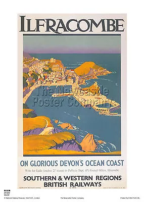 Ilfracombe Devon Railway Poster Vintage Holiday Travel Advertising Art Print • £27