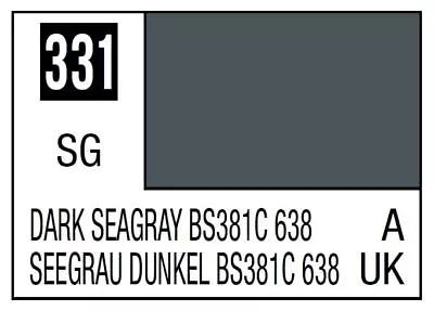 Mr Hobby Mr. Color 331 - Dark Seagray Bs381C 638 (Semi-Gloss/Aircraft) - 10ml • $6.49