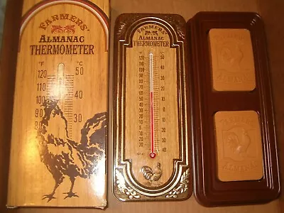 Vintage Avon Farmers’ Almanac Embossed Metal Rooster Thermometer With 2 Soaps • $10.95