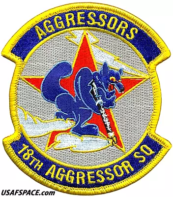 USAF 18th AGGRESSOR SQ-18 AGRS-F-16-Eielson AFB AK-ORIGINAL AIR FORCE VEL PATCH • $10.95