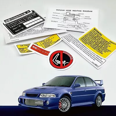 Mitsubishi Evo Lancer 6 Vi Restoration Warning Caution Engine Stickers Labels • $32