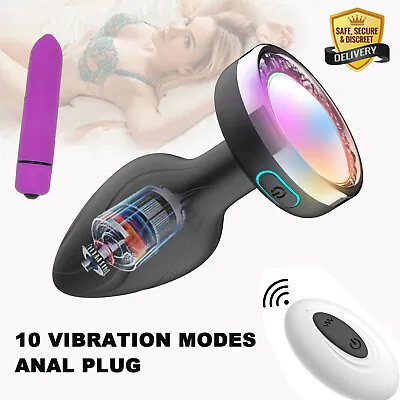 G-spot Anal Butt Plug Vibrator Light Vibrating Prostate Massager Sex Toys Women • $12.95