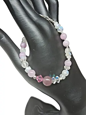 Moonstone Angelite Beaded Bridal Bracelet • $25