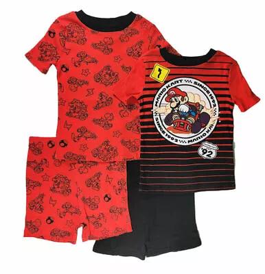 Super Mario Boys 4pc Pajama Short Set Size 4 6 8 10 12 • $24.49