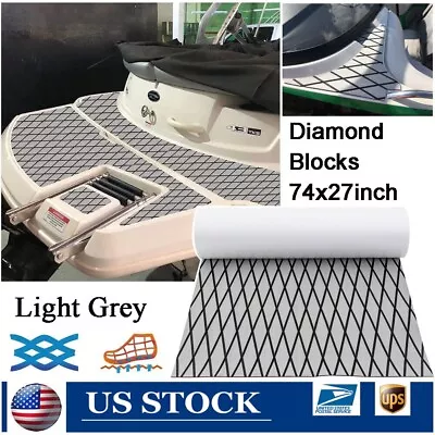 LightGrey Diamond Block EVA Foam Boat Flooring Mat Marine Deck Yacht Pad 74x27in • $68.99