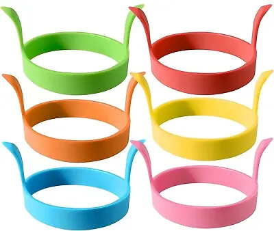 4Pcs SILICONE EGG FRYING RING FRY FRIED POACHER MOULD PERFECT FOR EGGS PANCAKES • £3.89