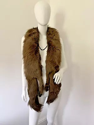 £49.99 • Buy 1920s/30s REAL FOX DOUBLE TAILED STOLE PLUS A BLACK FUR SCARF AND FEATHERS
