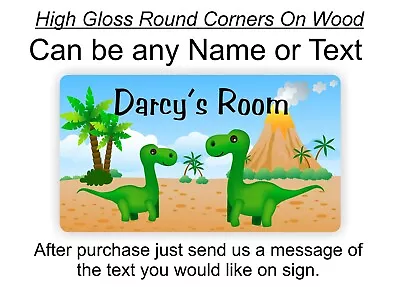 Bedroom Room Door Sign Plaque Dinosaurs Jurassic Theme Child With Any Name • $16.77